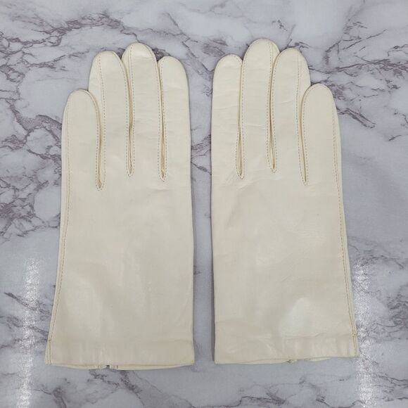 Fownes Vintage White Leather Driving Gloves LIKE NEW No MARKS SIze 8 - Picture 1 of 8